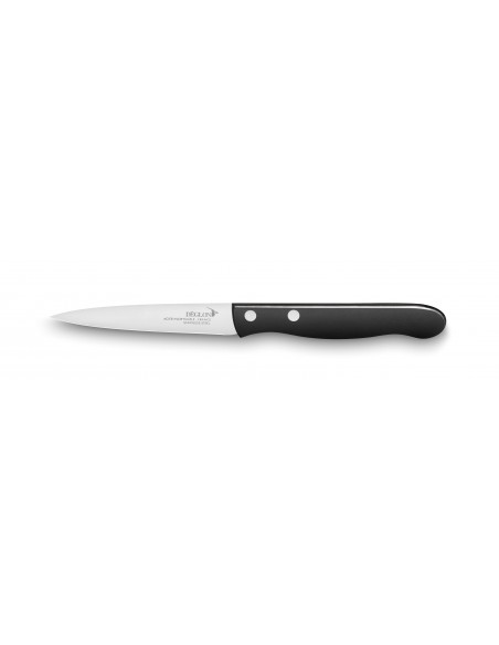 couteau d office Darkwood  lame de 10 cm  manche en bois pressé noir 2 rivets - Déglon