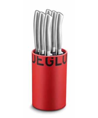 RED BLOCK WITH RODS – ORYX – 6 STEAK KNIVES RED BLOCK WITH RODS – ORYX – 6 STEAK KNIVES